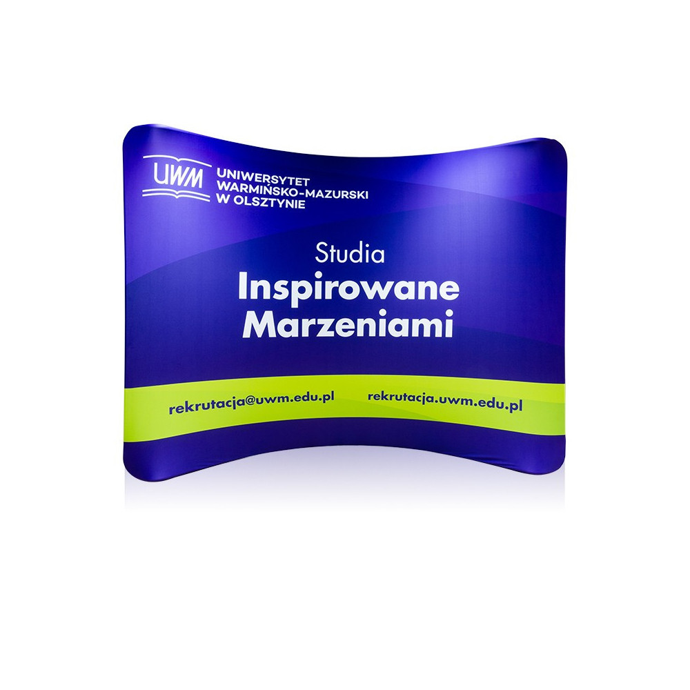 Ścianka tekstylna reklamowa łukowa