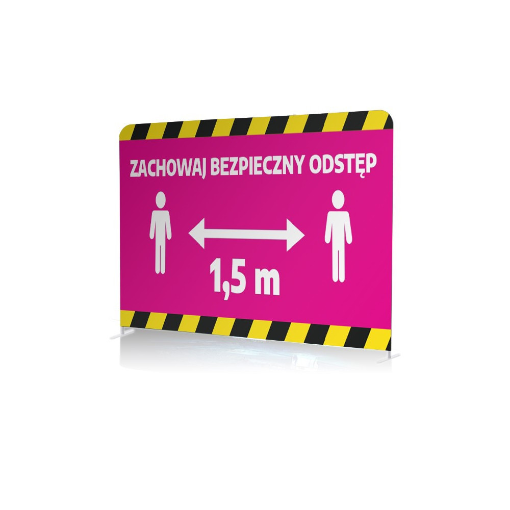 Ścianka informacyjna tekstylna - zachowaj odstęp