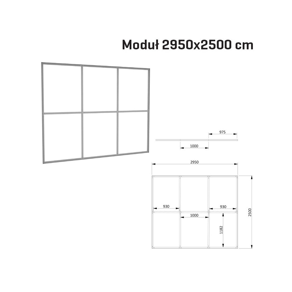 Stoisko targowe modułowe o powierzchni 3x3m z zapleczem